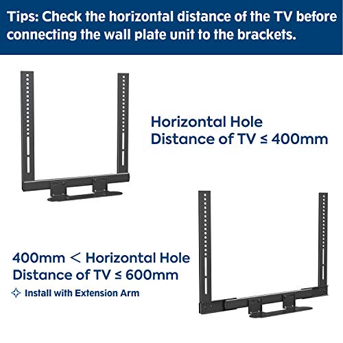 Mounting Dream Soundbar Mount with Easy Access Design for SONOS Beam, SoundBar Bracket with Sliding Block Fits TV up to VESA 600x400mm, Compatible with The Beam Constructed of Duty Aluminum Profile - size: Soundbar Mount for Sonos Beam