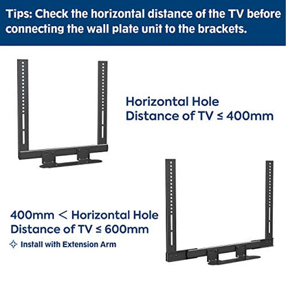 Mounting Dream Soundbar Mount with Easy Access Design for SONOS Beam, SoundBar Bracket with Sliding Block Fits TV up to VESA 600x400mm, Compatible with The Beam Constructed of Duty Aluminum Profile - size: Soundbar Mount for Sonos Beam