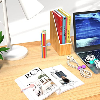 Magnetic Cable Ties 10 PCS Reusable Cable Organizers Earbuds Cords USB Cable Manager Keeper Wrap Ties Straps Bookmark Clips Whiteboard Noticeboard Fridge Magnets for Office, School, Home Organization