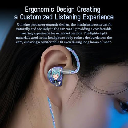 CVJ Aria in Ear Monitors Headphone IEM Earphone HiFi Wired Earbuds with High-Performance Nano-Crystalline Coating Diaphragm+CCAW Voice Coil, Silver-Plated Copper Wire for Audiophiles/Musicians/Singer - color: Aria Character, style: no Mic