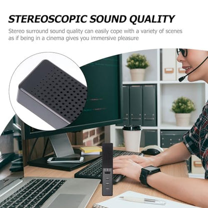 TEHAUX Mini Speaker USB Microphone for PC with 3 USB Interface Black