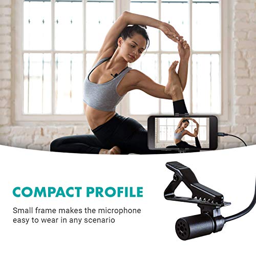 Movo iLav-L Digital Lavalier Omnidirectional Clip on Microphone with MFi Certified Lightning Connector Compatible with iPhone, iPad, iPod, iOS Smartphones and Tablets (20-Foot Cord)