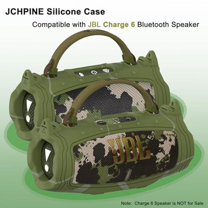 JCHPINE Silicone Cover and Carrying Case for JBL Charge 6 Bluetooth Speaker | Accessories for JBL Charge 6 AI Sound Bluetooth Speaker Protective Cases with Shoulder Strap (Squad) - color: Squad