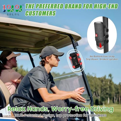 10L0L Golf Cart Speaker Mount, for Yamaha, EZGO, Club Car Carts & Bike ATV - color: Red
