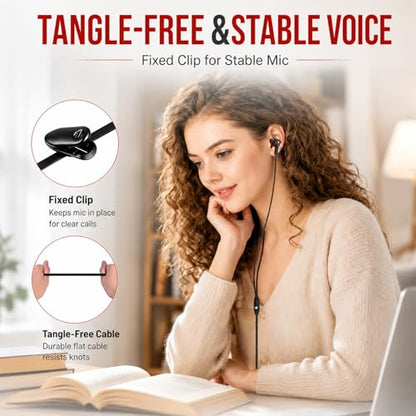 Rosmas Wired Earbuds in-Ear Headphones with Microphone, 3.5mm Jack Corded Earphones Stereo Bass Earbuds, S/M/L Soft Silicone Tips Compatible with iPhone Android Laptop iPad MP3(White) - size: White –– Standard