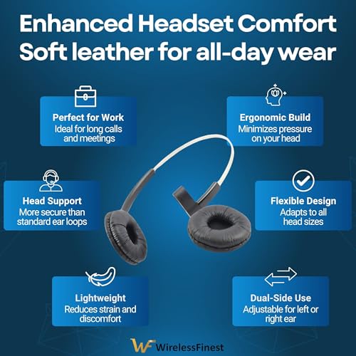 for Plantronics Standard Headband 84605 + Extra Cushion Replacement Over-The-Head Headset for Savi CS540 W740 W745 W440 W740-M C054 CS540XD 8240 8245 W445