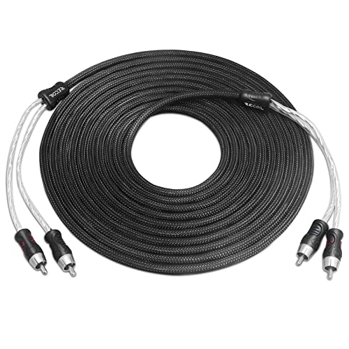 RECOIL PCI217 17ft 2-Channel RCA Audio Interconnects Cable Double Shielded | Premium 100% Oxygen Free Copper with Noise Reduction - style: 17ft 2-Channel RCA