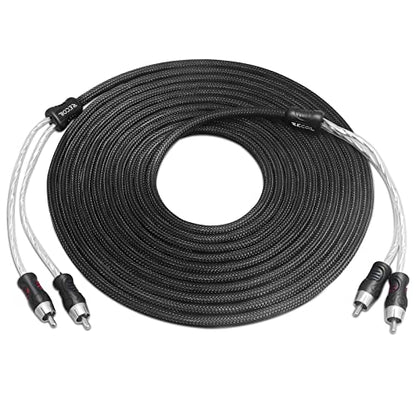 RECOIL PCI217 17ft 2-Channel RCA Audio Interconnects Cable Double Shielded | Premium 100% Oxygen Free Copper with Noise Reduction - style: 17ft 2-Channel RCA