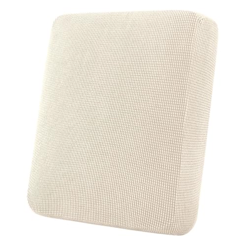 Flamingo P Super Stretch Couch Cushion Cover 1 Pack Individual Seat Slipcover with Elastic Bottom, Machine Washable Furniture Protector (1 Seat Cushion Cover, Cream) - color: Cream, size: 1 Seat Cushion Cover