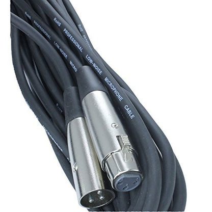 50 Foot Male to Female XLR Microphone Cable (Black) - color: Black