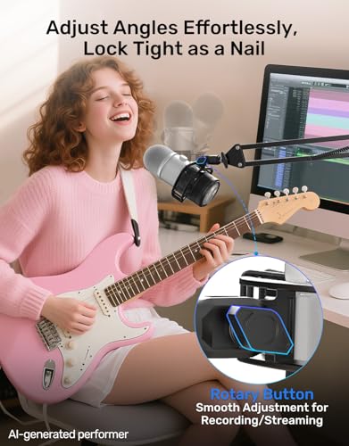 [2026 Upgrade] Custom Blue Yeti Shock Mount with Pop Filter | Elastic Suspension Design Reduces Vibration Noise, Shock Mount 100% Fits Blue Yeti, with 3/8" to 5/8" Screw Adapter - size: Blue Yeti Shock Mount