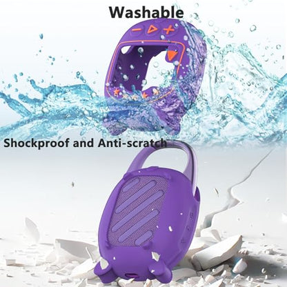 JCHPINE Silicone Cover Case for JBL Clip 5 Portable Bluetooth Speaker - color: Purple