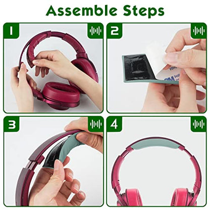 Geekria Protein Leather Headband Pad Compatible with Sony MDR-100ABN Headphones, Replacement Band Repair Part (Grayish Green) - color: Grayish Green