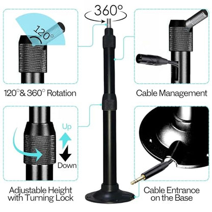 Adjustable Wall Mount for Microphone and Antennas Installing | Mics Wall and Ceiling Mount, Aluminum Alloy Bracket for Wireless Antenna Paddle, Camera and Mic, with a 3/8" to 5/8" Adapters