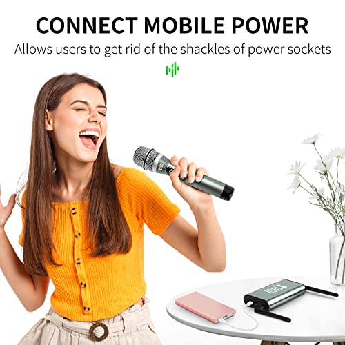 XTUGA UHF Wireless Microphone System,4 Channel Metal Handheld Mics(UF4600) | Plug and Play,164ft Coverage Range,Auto Sync Setup,Cordless Mics Set for Karaoke/Church/Party/Outdoor Events/Public Speaking