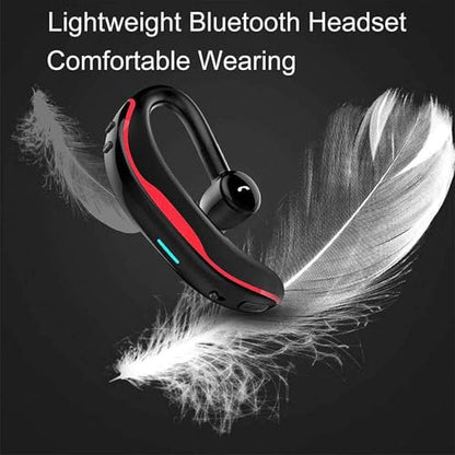Wireless Earpiece Wireless Headset Handsfree Call Earpiece Noise Cancellation Earbud Long Talk Time Earphone Compatible with Smart Cell Phones Car Driver Trucker Business Office Men Women (Red) - color: Red