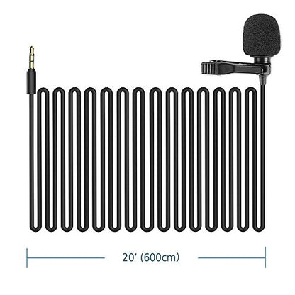 Saramonic SR-XMS2 Broadcast-Quality X/Y Stereo Lavalier Omnidirectional Microphone with 3.5mm TRS Connector for DSLR Cameras, Camcorders, Recorders & Saramonic Devices