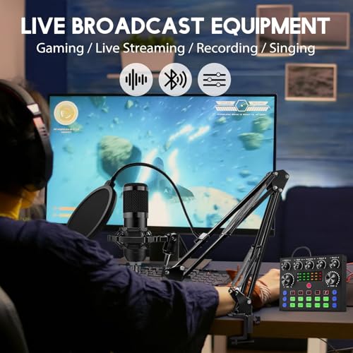 ALSO GO Podcast Equipment Bundle, V8s Sound Card with BM-800 Microphone | Podcast Microphone Bundle with Voice Changer, Recording Studio Equipment for Singing Gaming Live Streaming and YouTube Tiktok - size: 1× BM800 Microphone