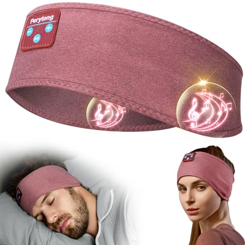 Perytong Sleep Headphones Wireless, Bluetooth Sports Headband Headphones with Ultra-Thin HD Stereo Speakers Perfect for Sleeping,Workout,Jogging,Yoga,Insomnia, Air Travel, Meditation (Brick-Red) - color: Brick Red