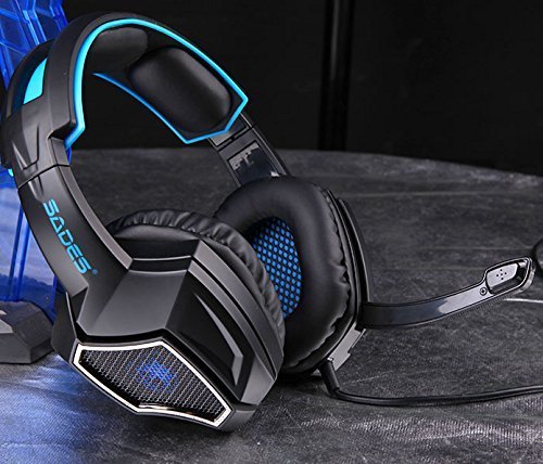 Anivia New Updated Wired Over-Ear Headphones - USB 7.1 Gaming Headset with Microphone, Stereo Surround Sound, Noise Isolating, Bass, LED Lights for PC Computer Mac