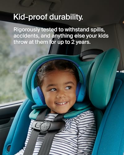 Belkin SoundForm Mini Bluetooth Kids Headphones with Case, 30H Battery Life | Toddler headphones with Case, 85dB Volume Limit, Built-in Mic, Wired Connection Option, iPad, Android Tablet, School, Travel - color: Blue, style: Wireless (USB-C) + Case