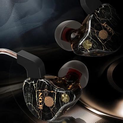 iCON Pro Audio Scan 10 in-Ear Monitors (Brown) - Professional Wired Earphones with 3.5mm Jack for Stage, Studio, PC, Smartphone - Noise Isolating IEM (Skin Tone)