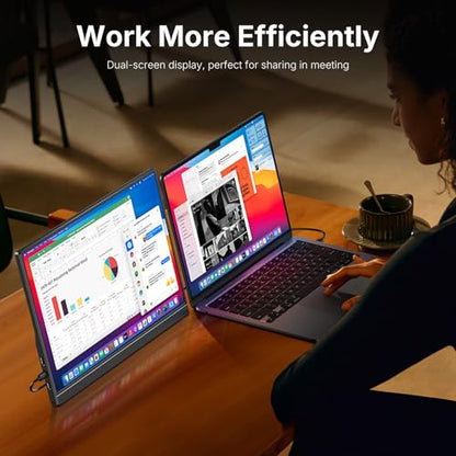 WGK 15.6 inch Portable Monitor 1080P FHD Travel Display HDMI/USB-C Compatible with Laptops, Desktops, Phones, PS, Mac, Xbox, Switch, and Other Gaming Devices Includes Stand and Speakers VESA - size: 15.6 Inch 1080p