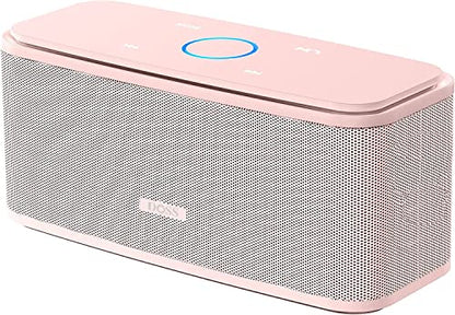DOSS SoundBox Touch Wireless Bluetooth Speaker-12W HD Sound with Rich Bass | Portable & Small Design, IPX5 Waterproof, 20H Playtime, Handsfree, House, Office Desktop, Bedroom, Indoor Use, Light Pink - color: Light Pink