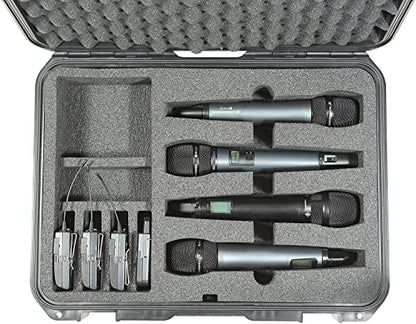 SKB 3i-1813-5WMC iSeries 1813-5 Wireless Four Mic Case | Waterproof hard shell, foam interior fits 4 handheld transmitters, travel-ready latches, impact-resistant build