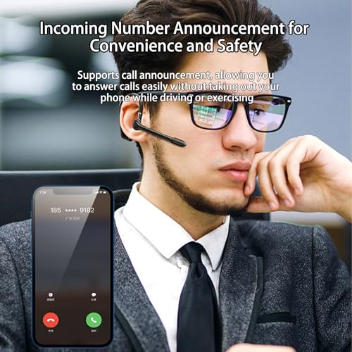 V5.2 Wireless Earbuds (Model V16, Blue)-98 Hours Talk Time, Noise Cancellation Microphone,Voice Control Answer,Hands-Free Stereo Earphone for Business,Driving,Office,Compatible with Phone&PC. - color: Single Ear Headphone V16 Blue