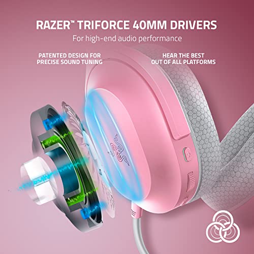 Razer Barracuda X Wireless Gaming & Mobile Headset, Quartz Pink | 2.4GHz + Bluetooth, Lightweight, 40mm Drivers, Detachable Mic, 50 Hr Battery - color: Pink, size: Standard, style: Barracuda X