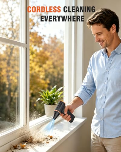 Electric Air Duster, 110000 RPM Cordless Rechargeable Compressed Air Duster with 3 Speed Modes, Portable Handheld Air Blower for Computer Cleaning, Keyboard, PC, Electronics, Car, Office & Home