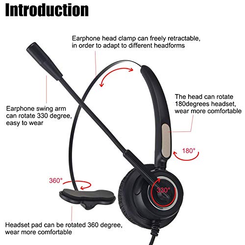 TriPro Monaural USB VoIP Headset for Computer Internet Calls, VoIP Communication, Skype, Webinar, Softphone, Call Center with Noise Cancelling Microphone and Volume Adjuster