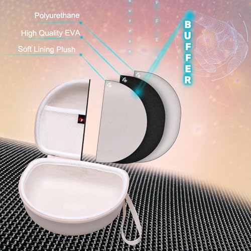 Headphone Case Compatible with Beats Studio Pro/Solo 4 / Studio 3 / Solo 3 / Picun B8 / BERIBES/JLab JBuds Lux ANC Wireless Bluetooth Noise Cancelling Headphones (Pearl White) - color: Pearl White