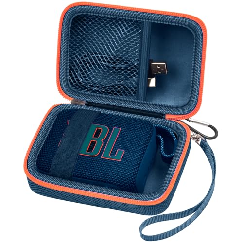 Speaker Case for JBL Go 5/4/3, Case Only | Hard Case, Mesh Pocket for Charging Cable, Compact Travel Carry, Speaker Not Included, Blue - color: Blue