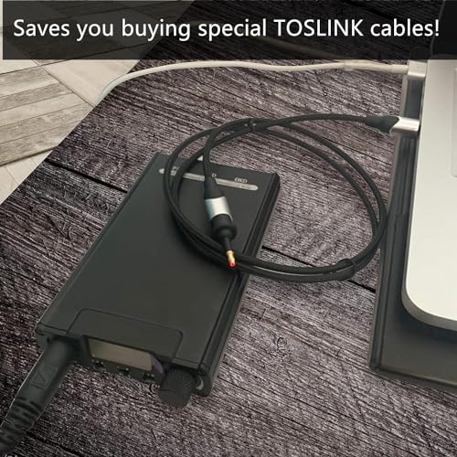 Toslink Female to 3.5mm Jack (Mini Toslink) Male Digital Adapter | Digital Fiber Optic Toslink to 3.5mm Jack Adapter Coupler, Female to 3.5 mm Mini Male Optical Audio Connector Adapter (2PCS)