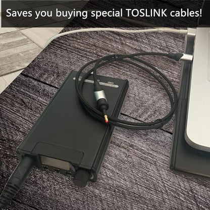 Toslink Female to 3.5mm Jack (Mini Toslink) Male Digital Adapter | Digital Fiber Optic Toslink to 3.5mm Jack Adapter Coupler, Female to 3.5 mm Mini Male Optical Audio Connector Adapter (2PCS)