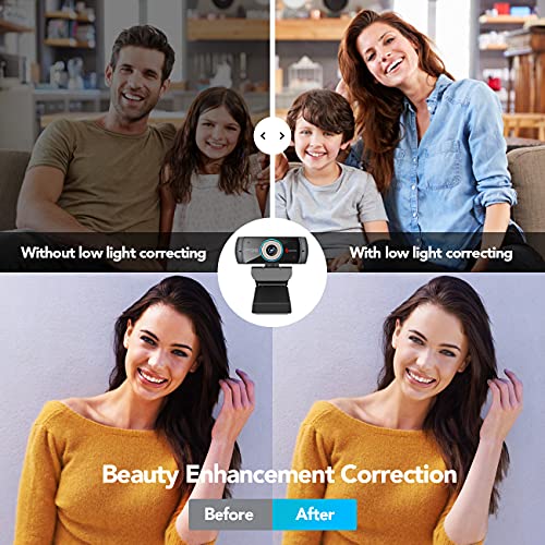 Angetube PC 1080P Webcam with Mic, USB Camera for Video Calling & Recording | for Video Conference Online Teaching Business Meeting, Compatible with Computer Desktop Laptop MacBook, for Windows Mac Linux