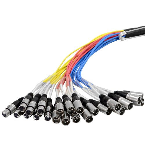 Seismic Audio - SAXQ-16x8x25 - 16 Channel 25' XLR Snake Cable with XLR and 1/4" Returns on the Box - size: 25 Foot - 16 Send x 8 Return