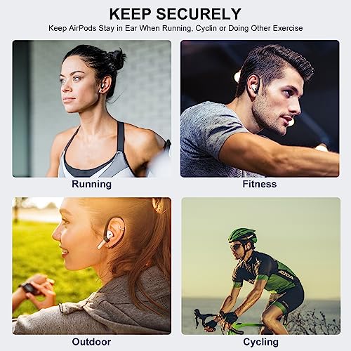 2 Pairs AirPods Ear Hooks for AirPods Pro 2 1 AirPod 4-1, Black | Upgraded Anti Slip Sports Clip Hooks, Full Button Access, Friendly to Glasses Wearers, Comfortable, Easy Install & Take off - color: Black