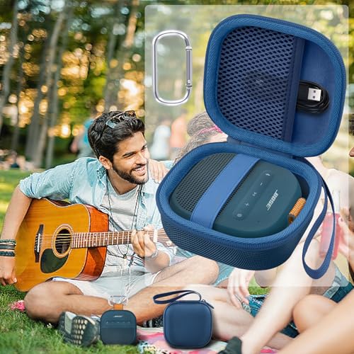 Aenllosi Case for Bose SoundLink Micro 2nd Gen Speaker, Twilight Blue | EVA case construction, Water-resistant design, Dust-resistant design, Protective case only - color: Twilight Blue, style: Hard Case for Bose SoundLink Micro 2nd Gen