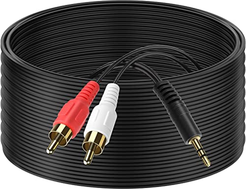 3.5mm Stereo Male to 2RCA Male (Right and Left) RCA Audio Cable (75 Feet) - size: 75 Feet