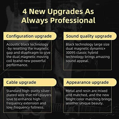 KZ ZSN PRO X in-Ear Earbud Headphones with Mic Dual Driver 1BA+1DD Hybrid Wired Earbuds Earphones Compatible with Android, iPhone, iPad, Laptops, MP3 and Most 3.5mm Interface (Black with Mic) - color: Black, size: With Mic