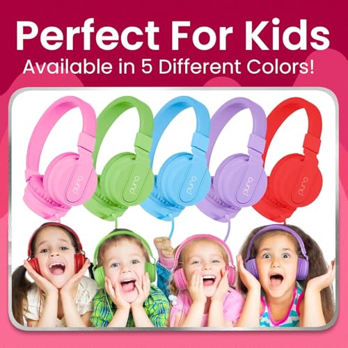 Puro Sound Labs - Kids Headphones, Volume-Limiting 85dB, PuroBasic, Pink | Adjustable, Safer & Comfortable Headphones for Kids – Compatible with PCs, Smartphones & Tablets, Ideal for School & Travel - color: Pink