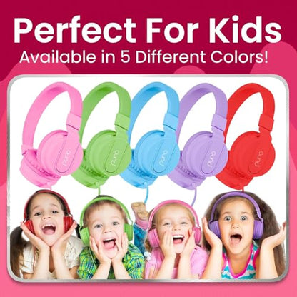 Puro Sound Labs - Kids Headphones, Volume-Limiting 85dB, PuroBasic, Pink | Adjustable, Safer & Comfortable Headphones for Kids – Compatible with PCs, Smartphones & Tablets, Ideal for School & Travel - color: Pink