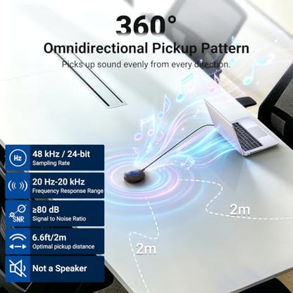 NEEWER UM04 USB Microphone AI Cancelling Desktop Omnidirectional Condenser - color: Black