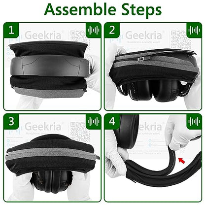 Geekria Hook and Loop Headband Cover Set, DIY Installation (Fits 3.5-4.5 cm Headbands), Compatible with Corsair, JBL, Logitech, Razer, Sennheiser, Turtle Beach, 3M(Cooling-Gel)