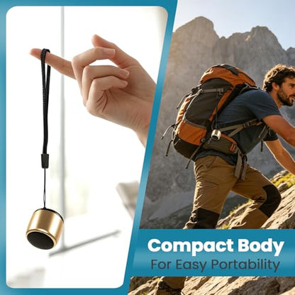 Best Mini Portable Bluetooth Speaker with HD Sound & Bass I Smallest Wireless Bluetooth Speakers for Phone/PC/Tablet I Photo Selfie Button Answer Phone Calls I Cute Tiny Speaker (Gold) - color: Gold