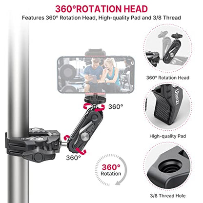 ULANZI Super Clamp Camera Clamp Mount Monitor 360° Ballhead MagicArm Double | Ball Head Adapter with 1/4"-20 & 3/8"-16 Thread ST-07 Phone Tripod Mount - size: Phone Mount Kit