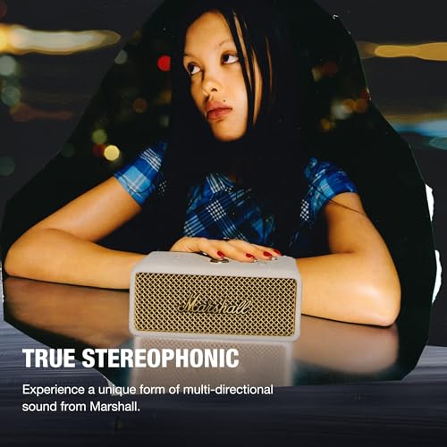 Marshall Emberton III Portable Bluetooth Speaker - Rugged Waterproof/Dust-Proof Design | Loud Stereo Sound, Deep Bass | Compact and Wireless for Travel and Outdoors - Cream - color: Cream